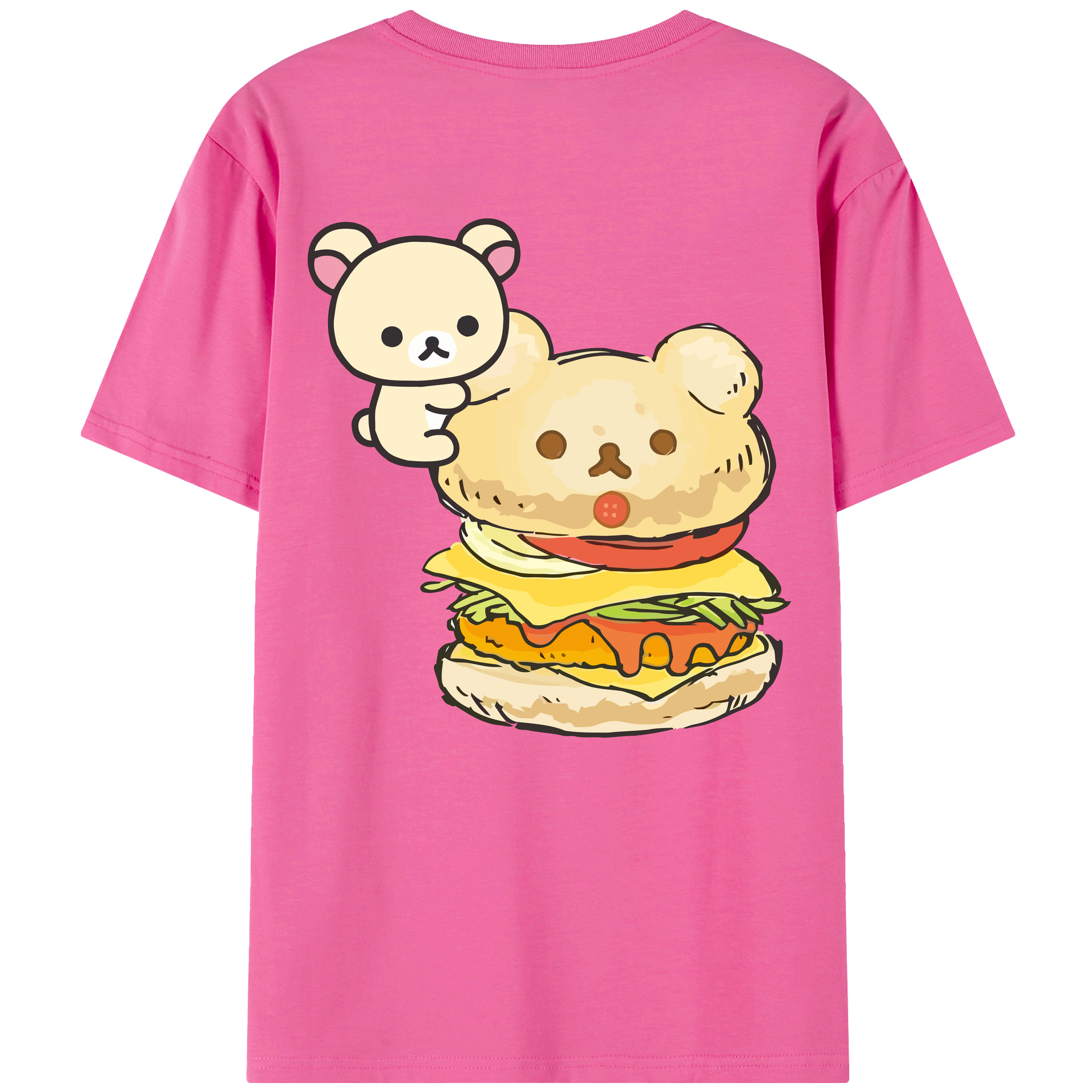 （画像用） リラックマ リラックマ キイロイトリ Rilakkuma Korilakkuma Kiiroitori レディース半袖Tシャツ(バックプリント)